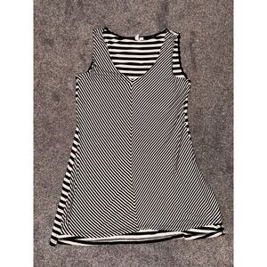 Cable & Gauge Black and White Striped Tank‎ Top